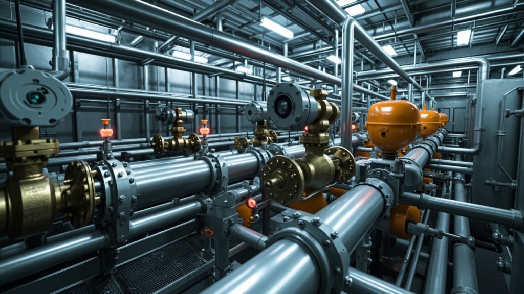 1. Systeme de plomberie industrielle avec capteurs