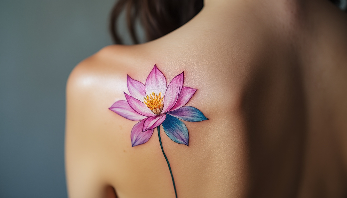 découvrez le tatouage fleur de lotus, un symbole puissant de renouveau et de transformation, prisé par ceux qui ont choisi de tout recommencer dans leur vie.