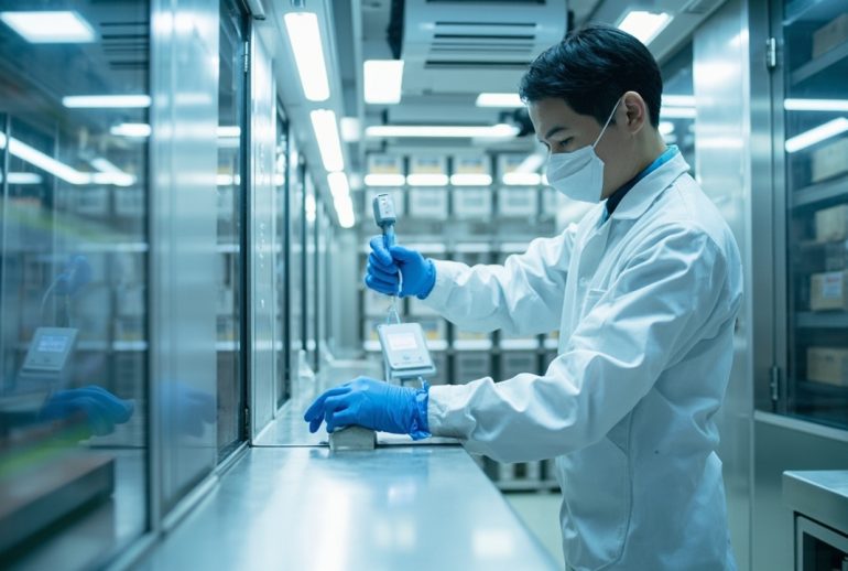 Chambre froide professionnelle en fonctionnement